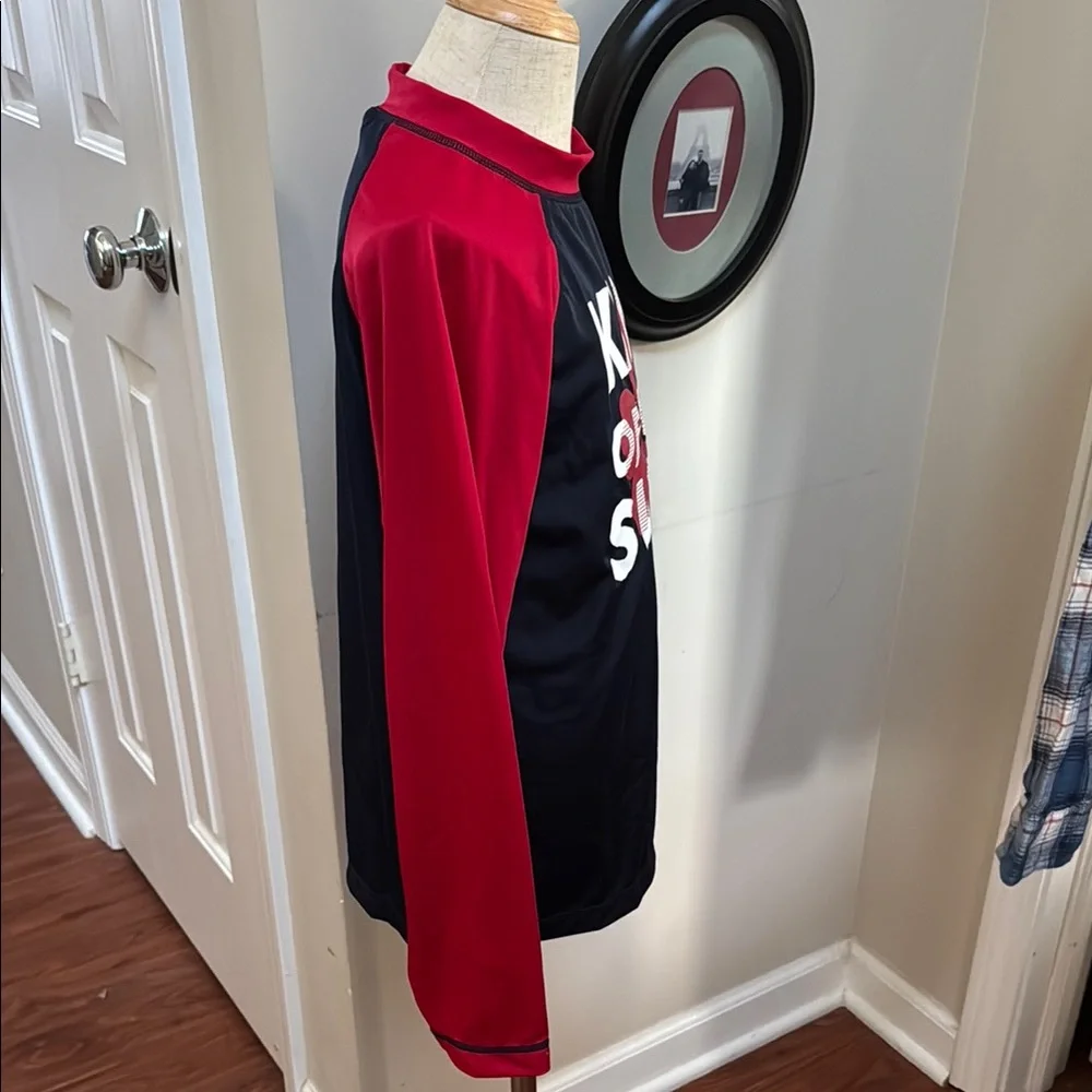 🏊 Gymboree Kids Swim Rashguard: Red and  Navy Blue